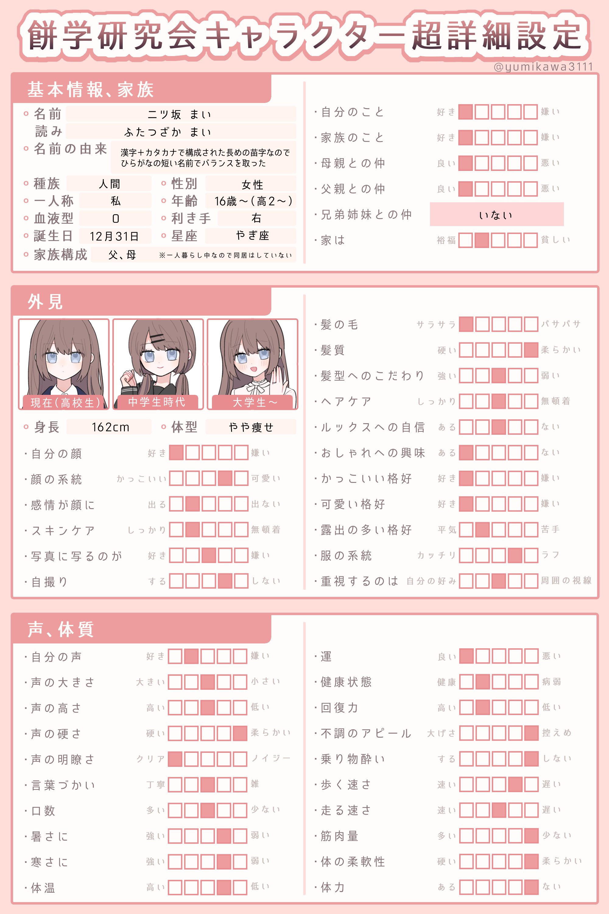 二ツ坂まいの超詳細設定１